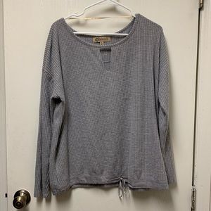 Democracy Waffle Knit Cutout Sweater